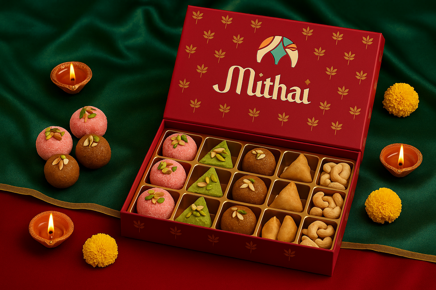 A Royal Affair | 9 Handcrafted Pieces with Nutty Samosas and Cashews